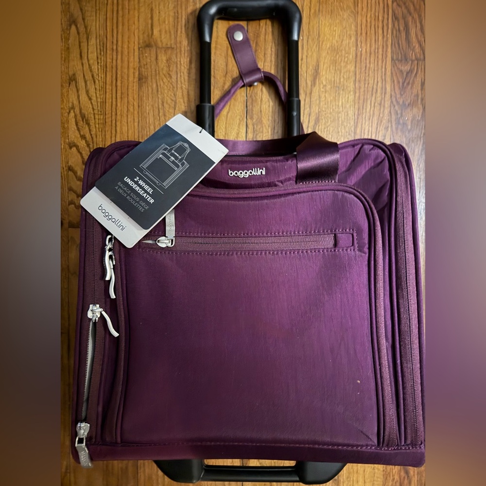 Baggallini 2Wheeled Under Seater Purple Wheeled Tote Bag-NWT - Picture 4 of 7